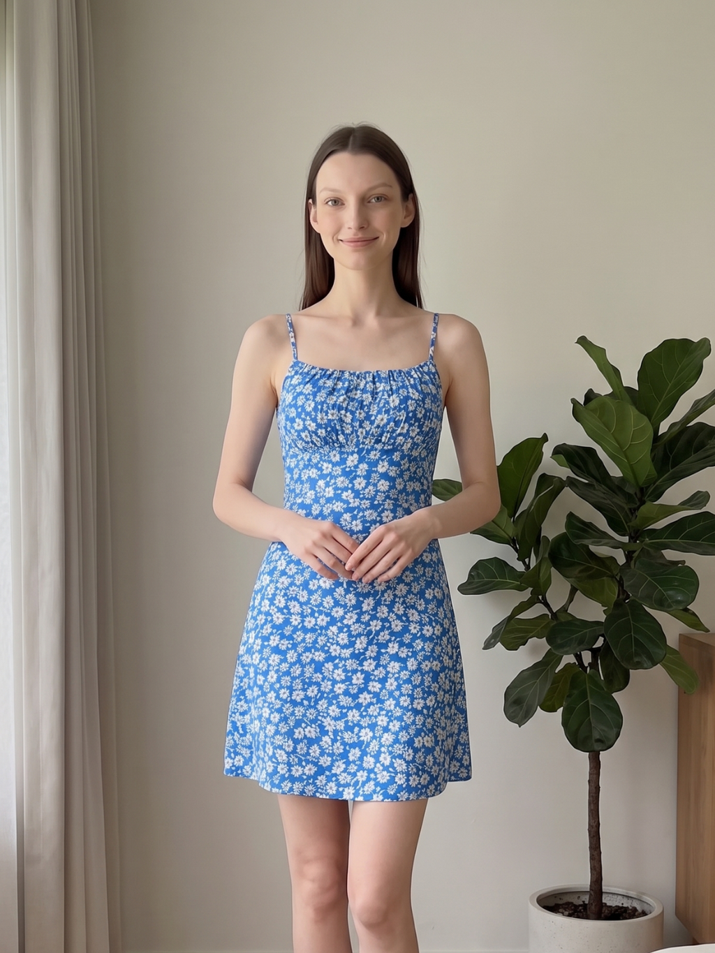 Dahlia | Floral Print Square Neck A-Line Mini Sundress