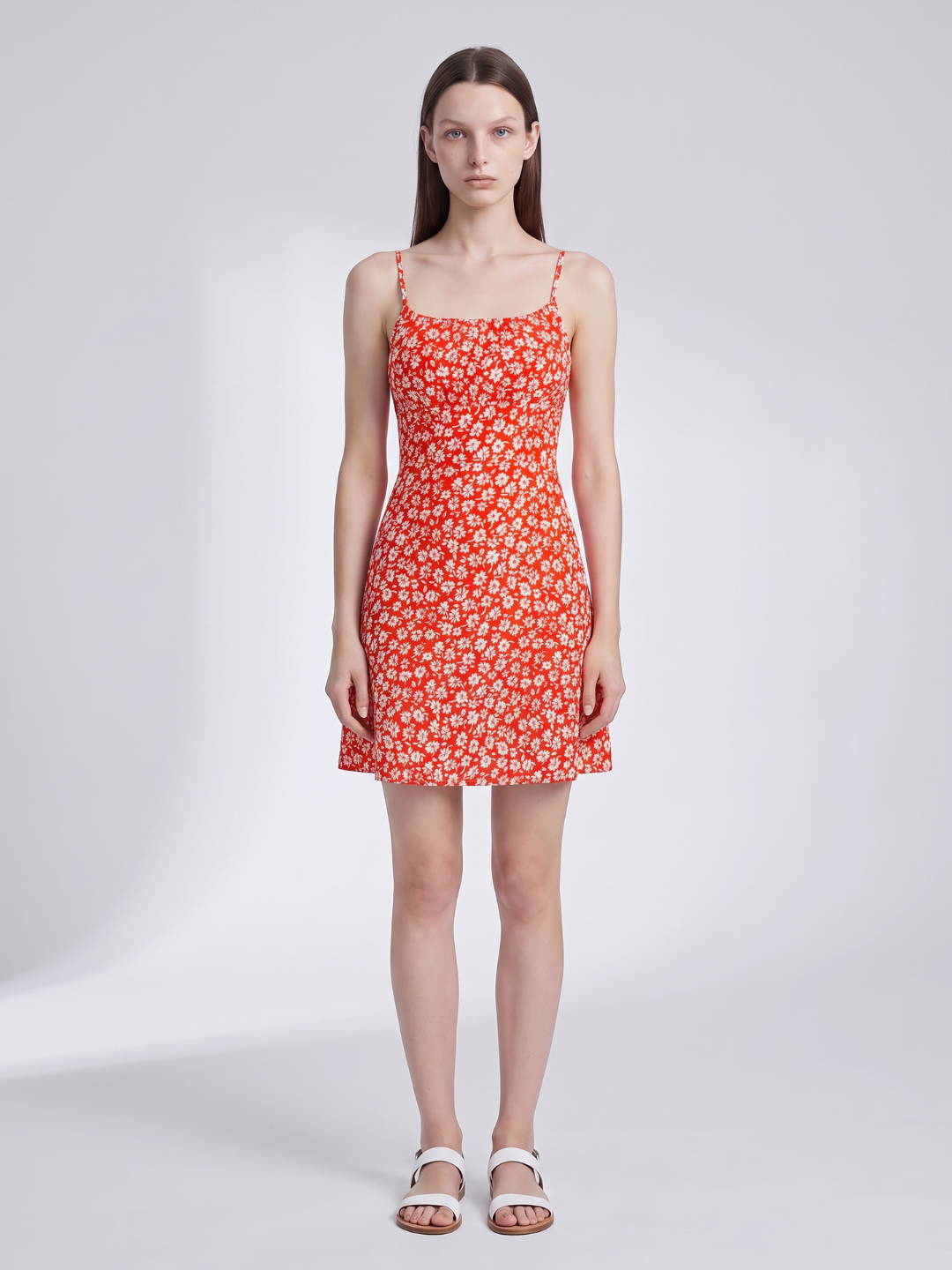 Dahlia | Floral Print Square Neck A-Line Mini Sundress
