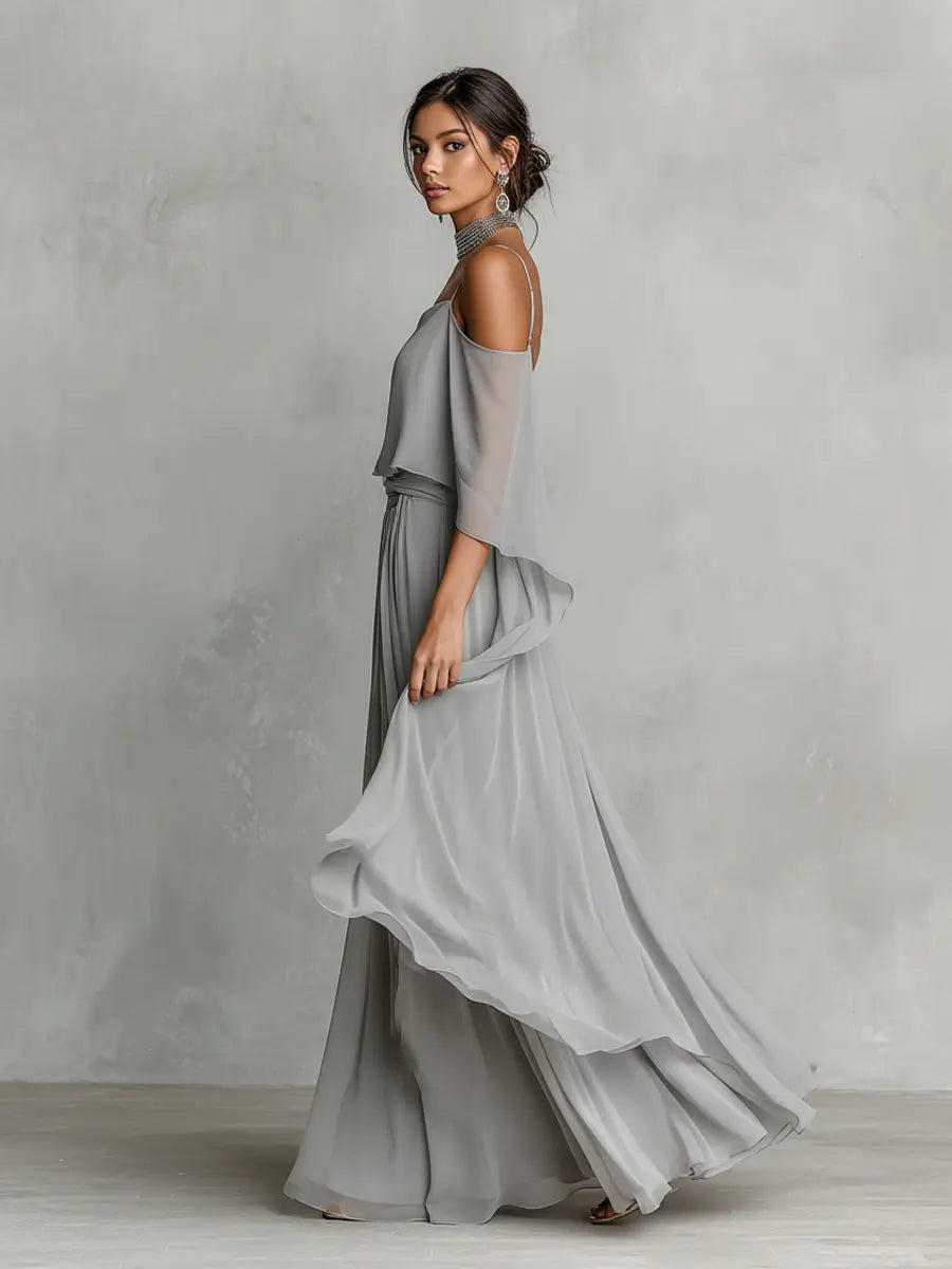 Whitney Women's Chiffon Cold-Shoulder Set