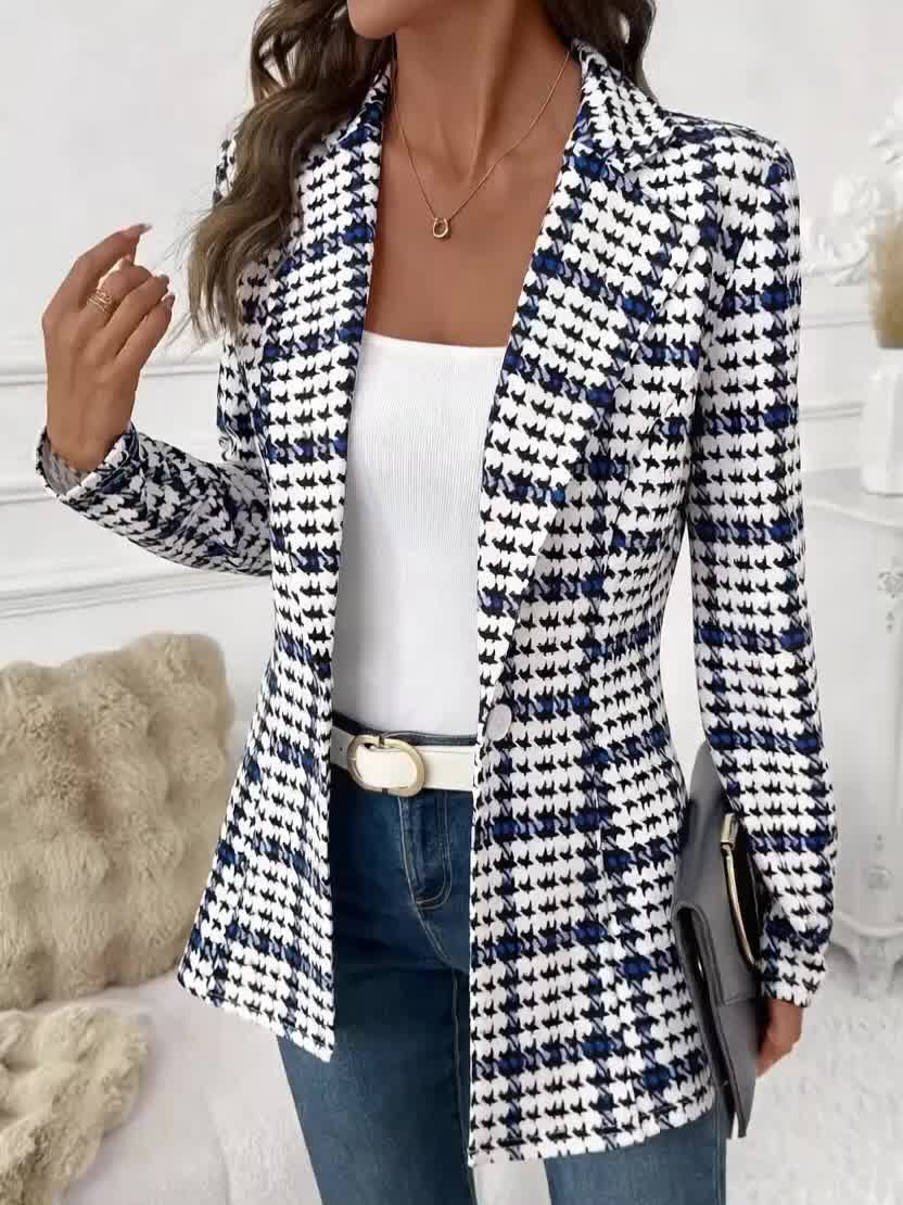 Clementine | Plaid Check Single Breasted Blazer - view 6