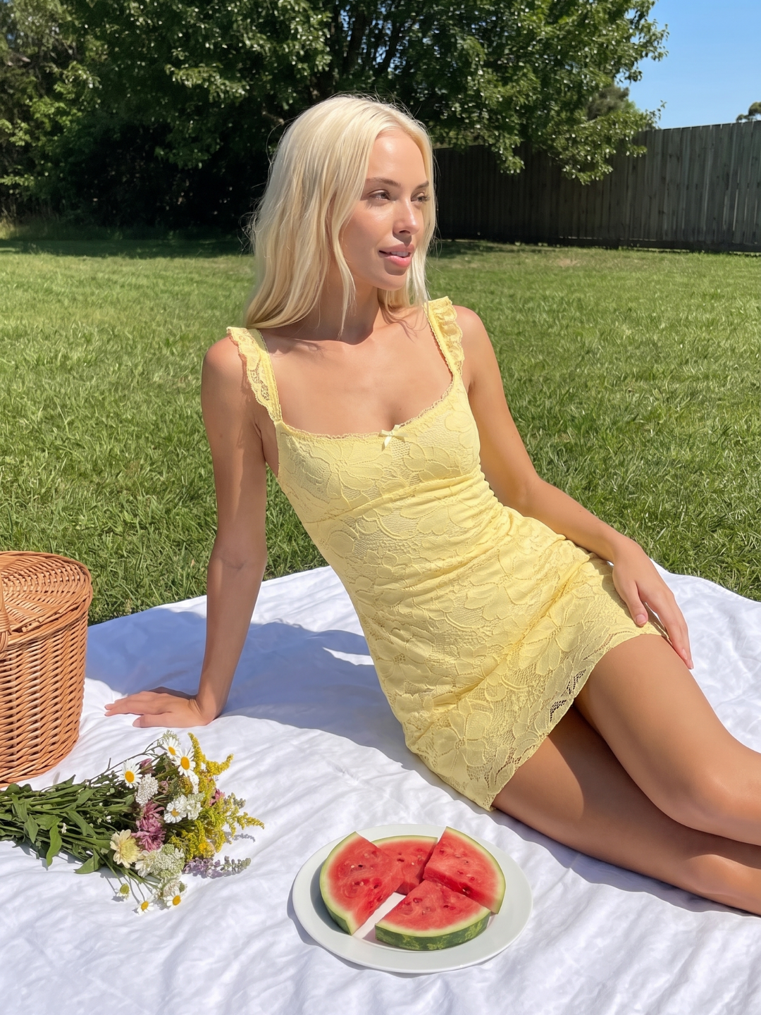 Chiara | Floral Lace Ruffle Strap A-Line Mini Dress