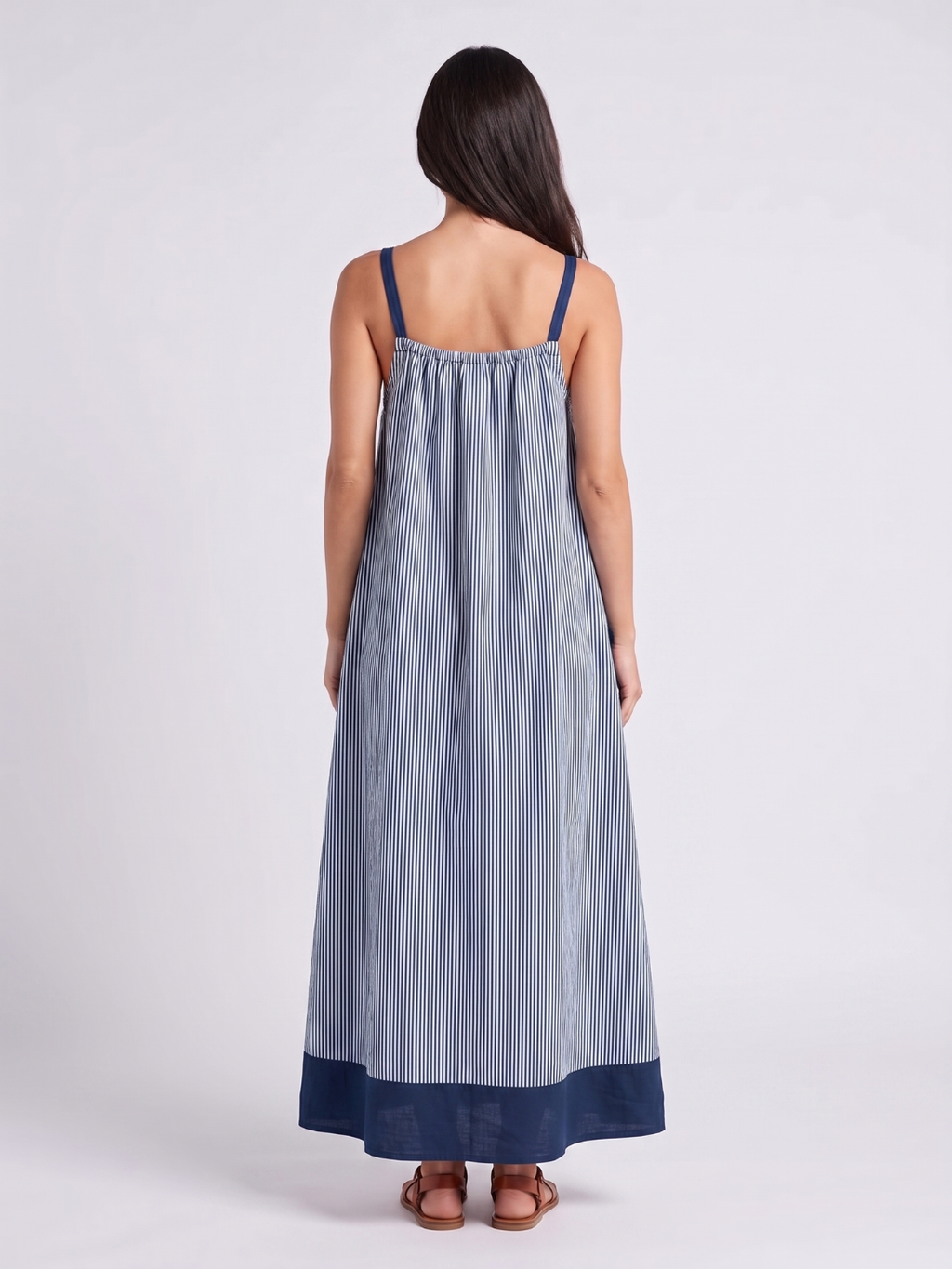 Willow | Striped Contrast Pocket Relaxed Maxi Sundress