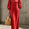 Presley | Puff Sleeve V-Neck Maxi Dress