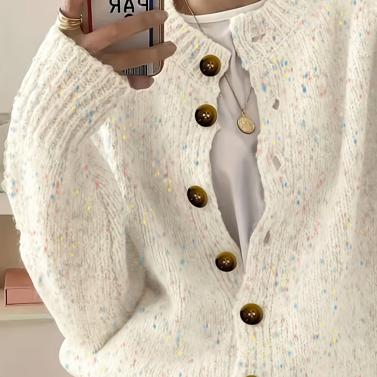 Anouk | Button Front Crew Neck Cardigan - view 23