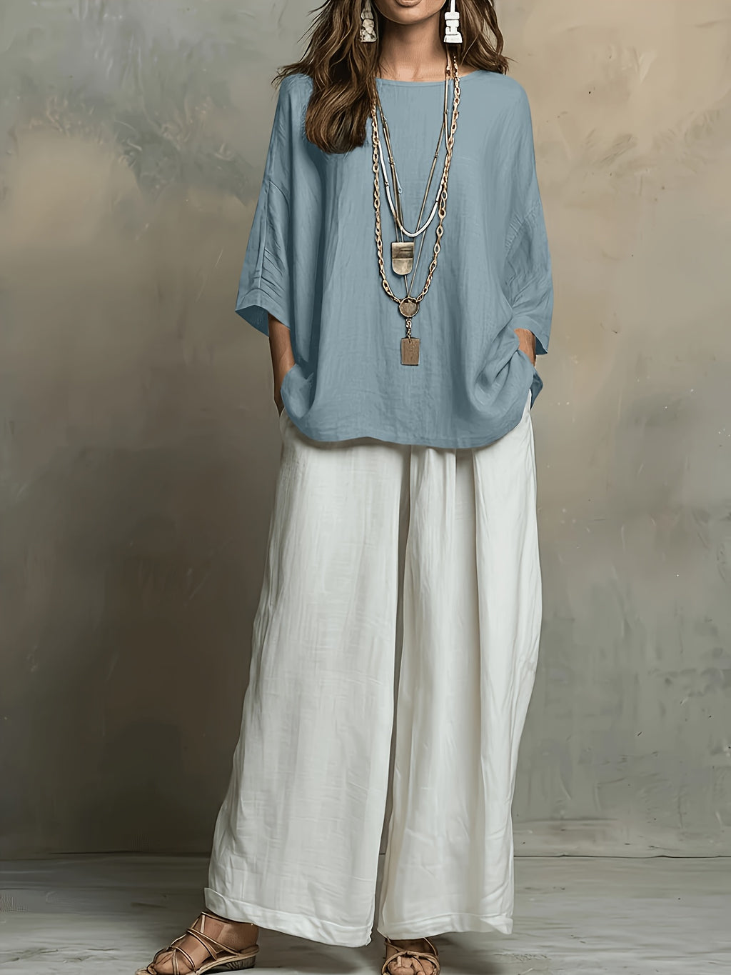 Ellery | Colour-Block Round Neck Two-Piece Set