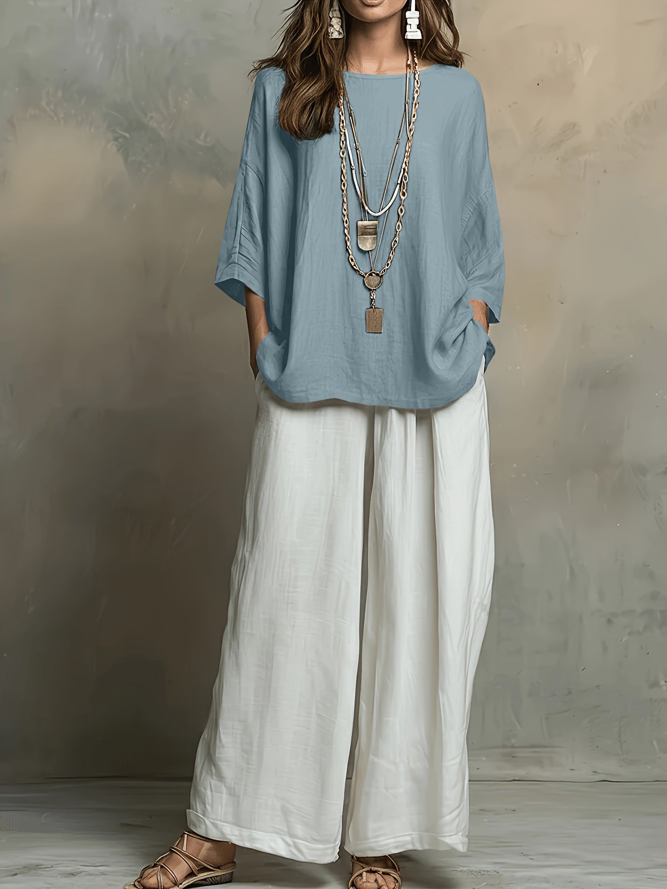 Ellery | Colour-Block Round Neck Two-Piece Set