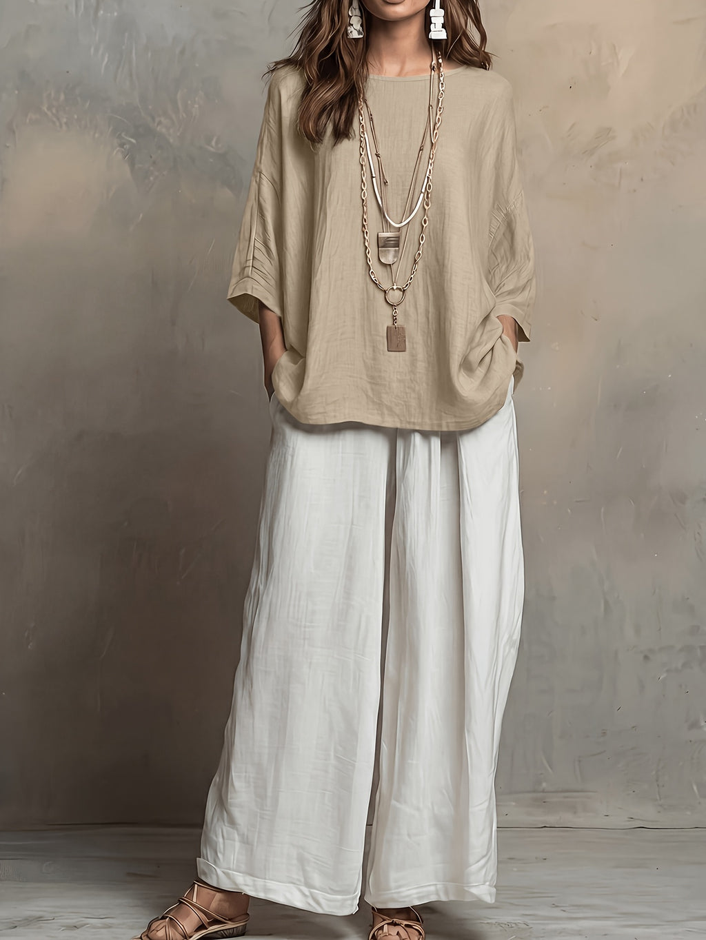 Ellery | Colour-Block Round Neck Two-Piece Set