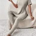 Noor | Striped Short Sleeve Lounge Set - view 12