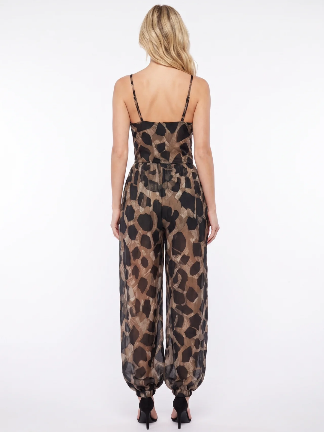 Sabine | Tie-Front Deep V Printed Wide-Leg Jumpsuit