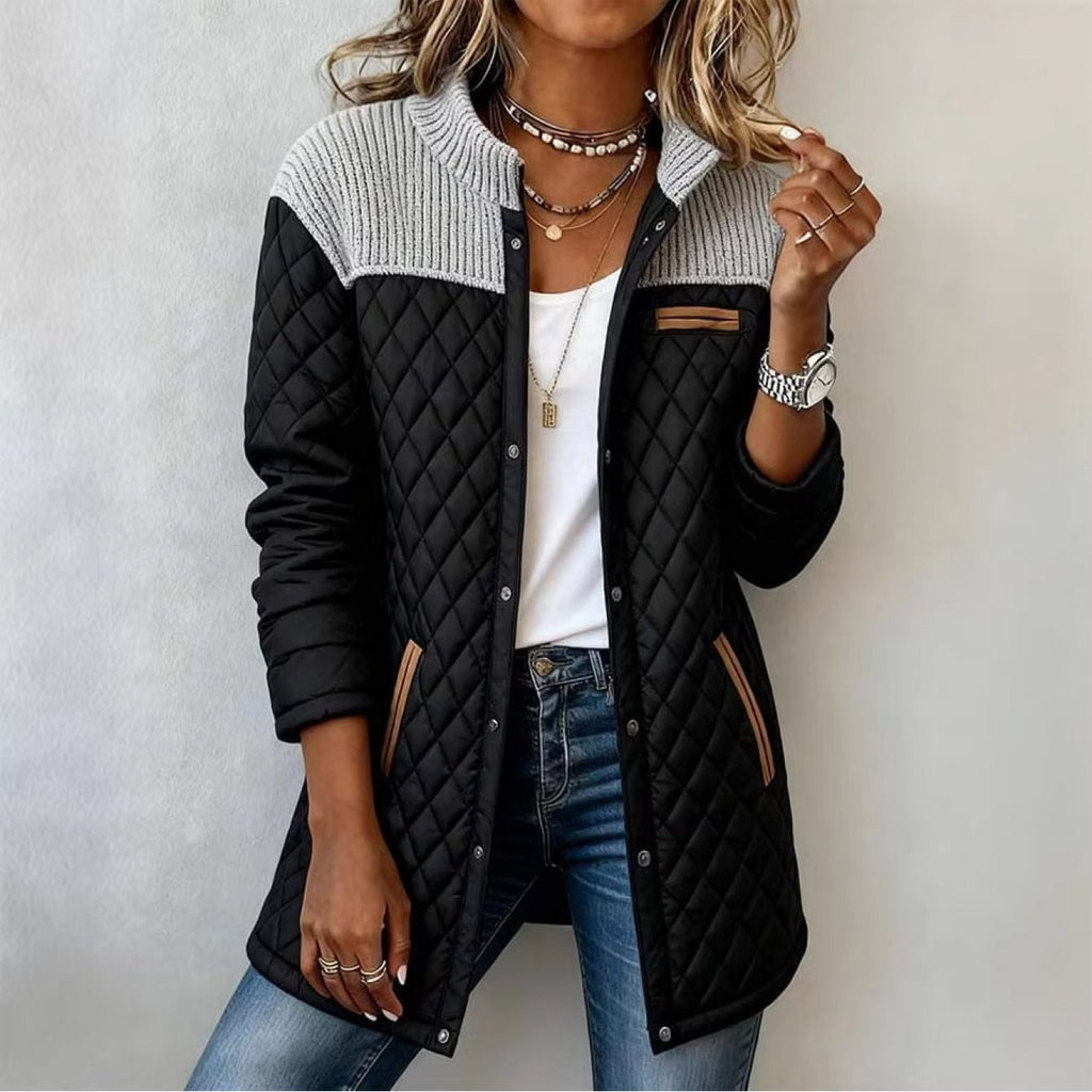 Orla | Raglan Sleeve Quilted Button Coat - view 4