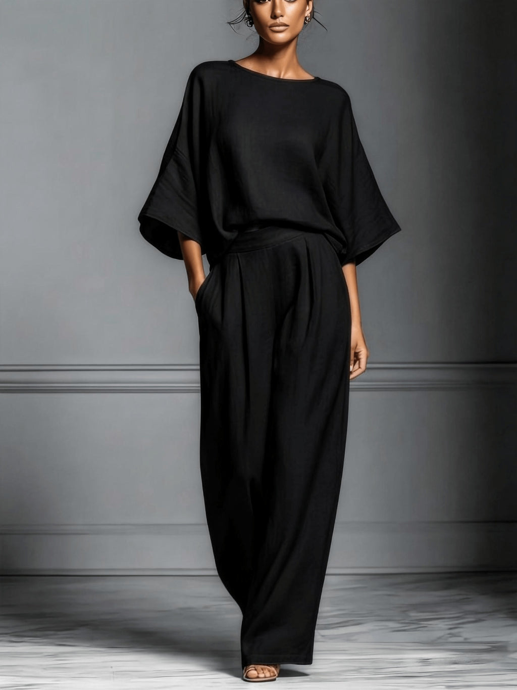Gemma | Knit Pullover and Wide-Leg Pants Set