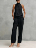 Tessa Women's Linen Top & Trousers Set
