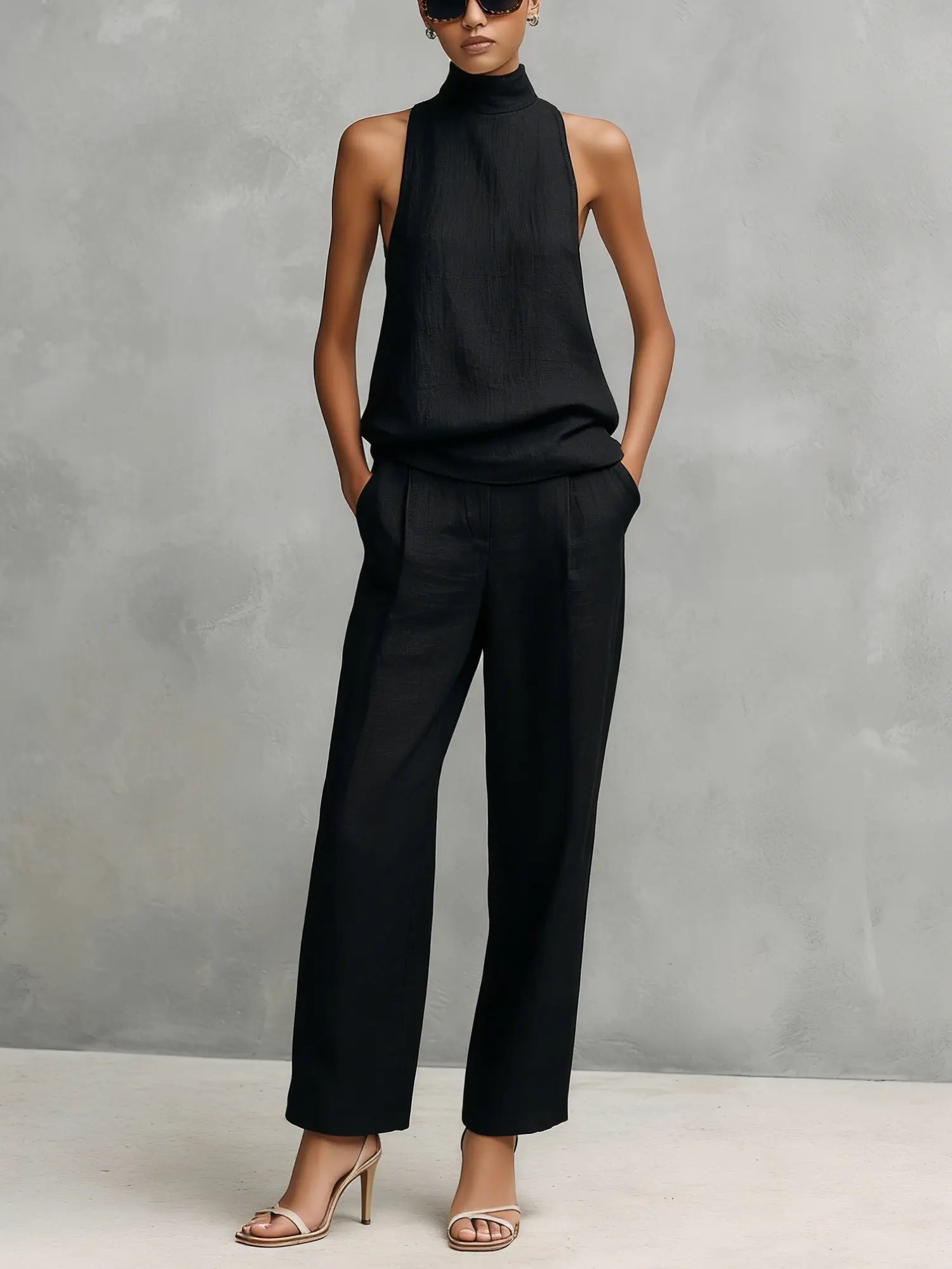 Tessa Women's Linen Top & Trousers Set
