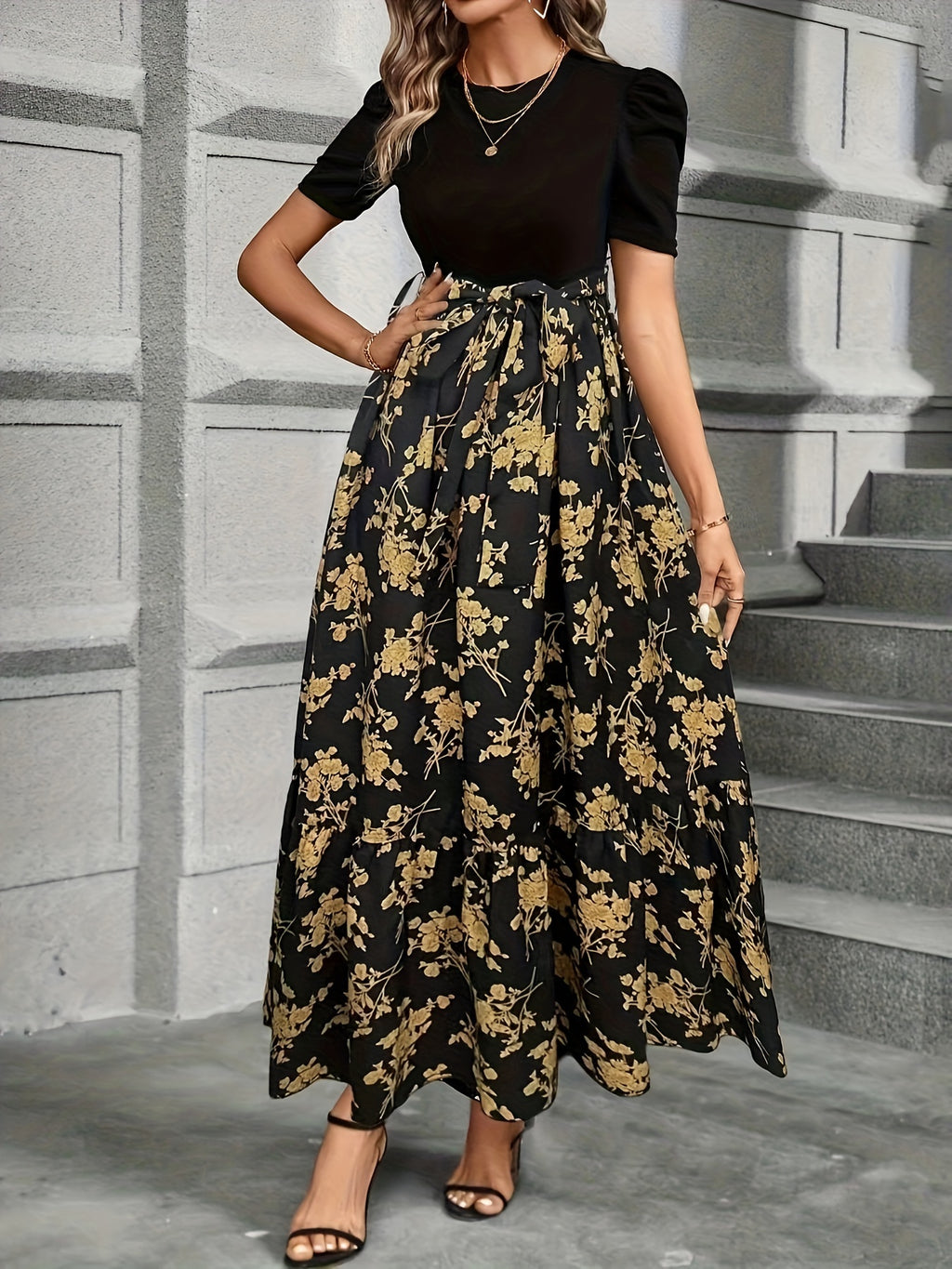 Emery | Long Sleeve A-Line Midi Dress