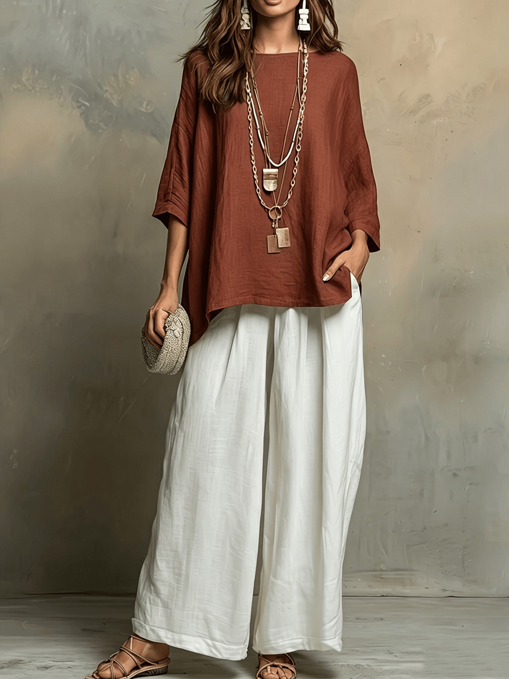 Ellery | Colour-Block Round Neck Two-Piece Set