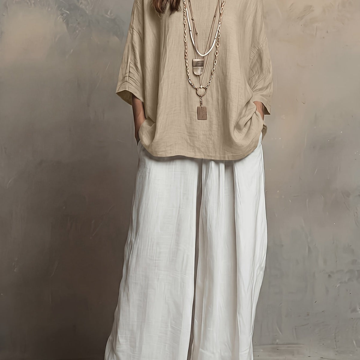Ellery | Colour-Block Round Neck Two-Piece Set