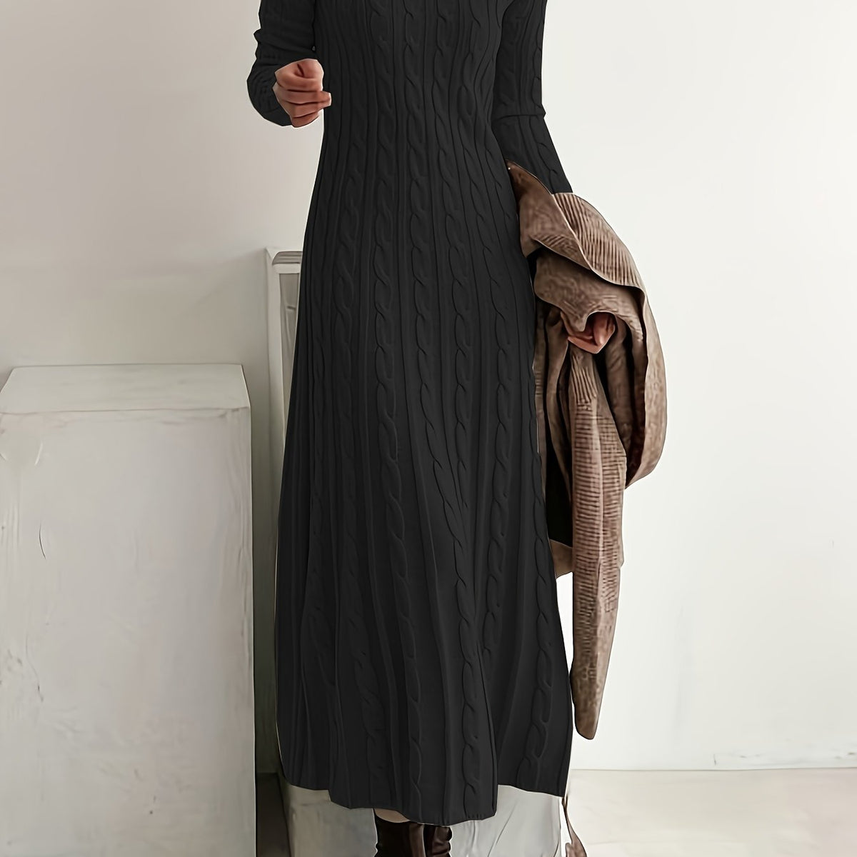 Rosalind | Long Knit Sweater Dress - view 14