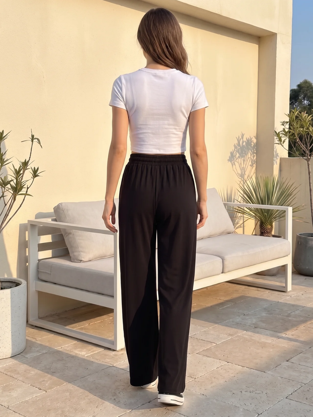 Paloma | Drawstring High Waist Wide-Leg Trousers