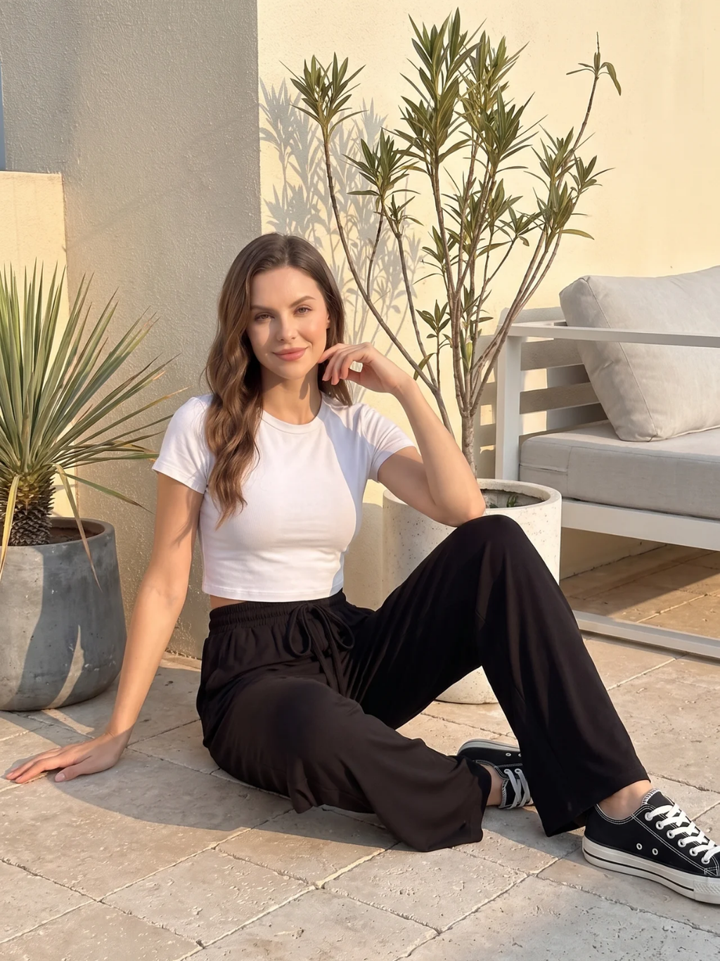 Paloma | Drawstring High Waist Wide-Leg Trousers