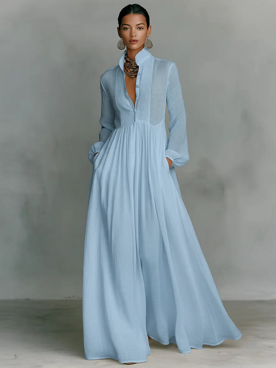 Maren Women's Patchwork Linen Maxi Dress