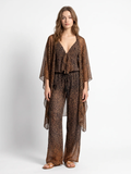 Tamsin | Leopard Print Kimono Wide-Leg Two-Piece Set