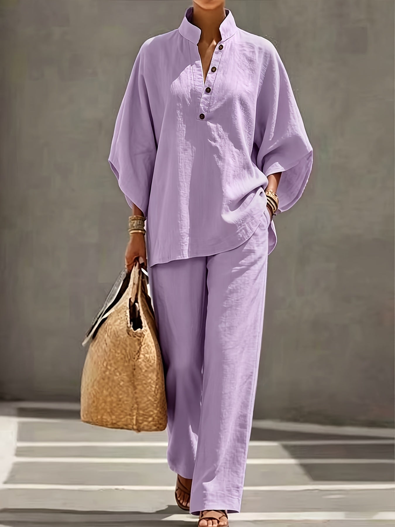 Rowan | Button Collar Two-Piece Set