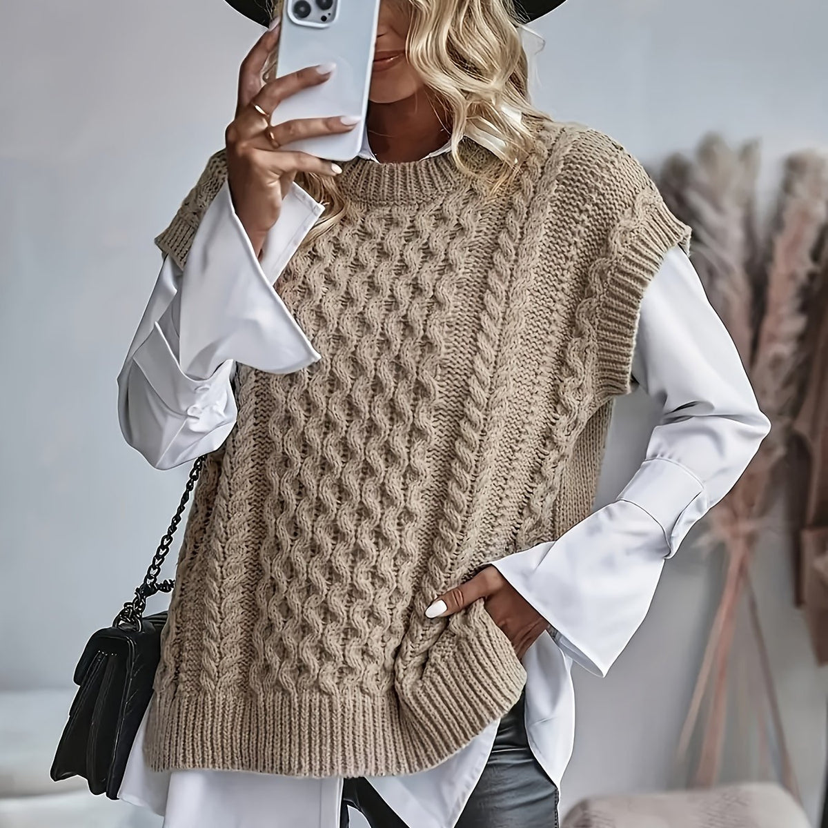 Imogen | Cable Knit Sleeveless Vest - view 14
