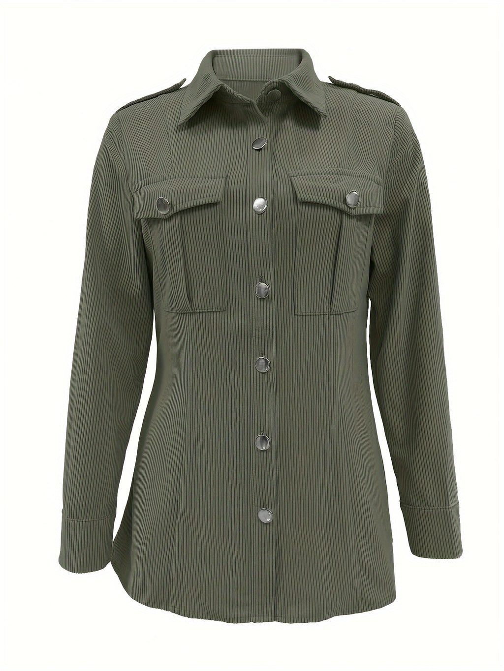 Saskia | Corduroy Lapel Pocket Shirt Jacket - view 6