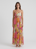 Cosima | Floral Strapless Bandeau Empire Waist Maxi Dress