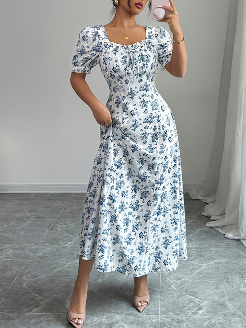 Ainsley | Floral Print Tie-Back Maxi Dress