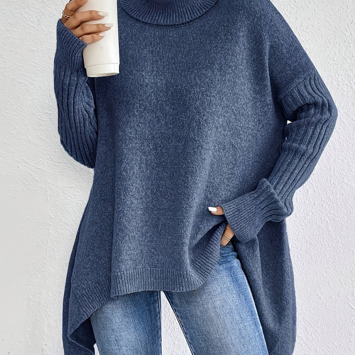 Elise | High Neck Long Sleeve Knit Pullover - view 15
