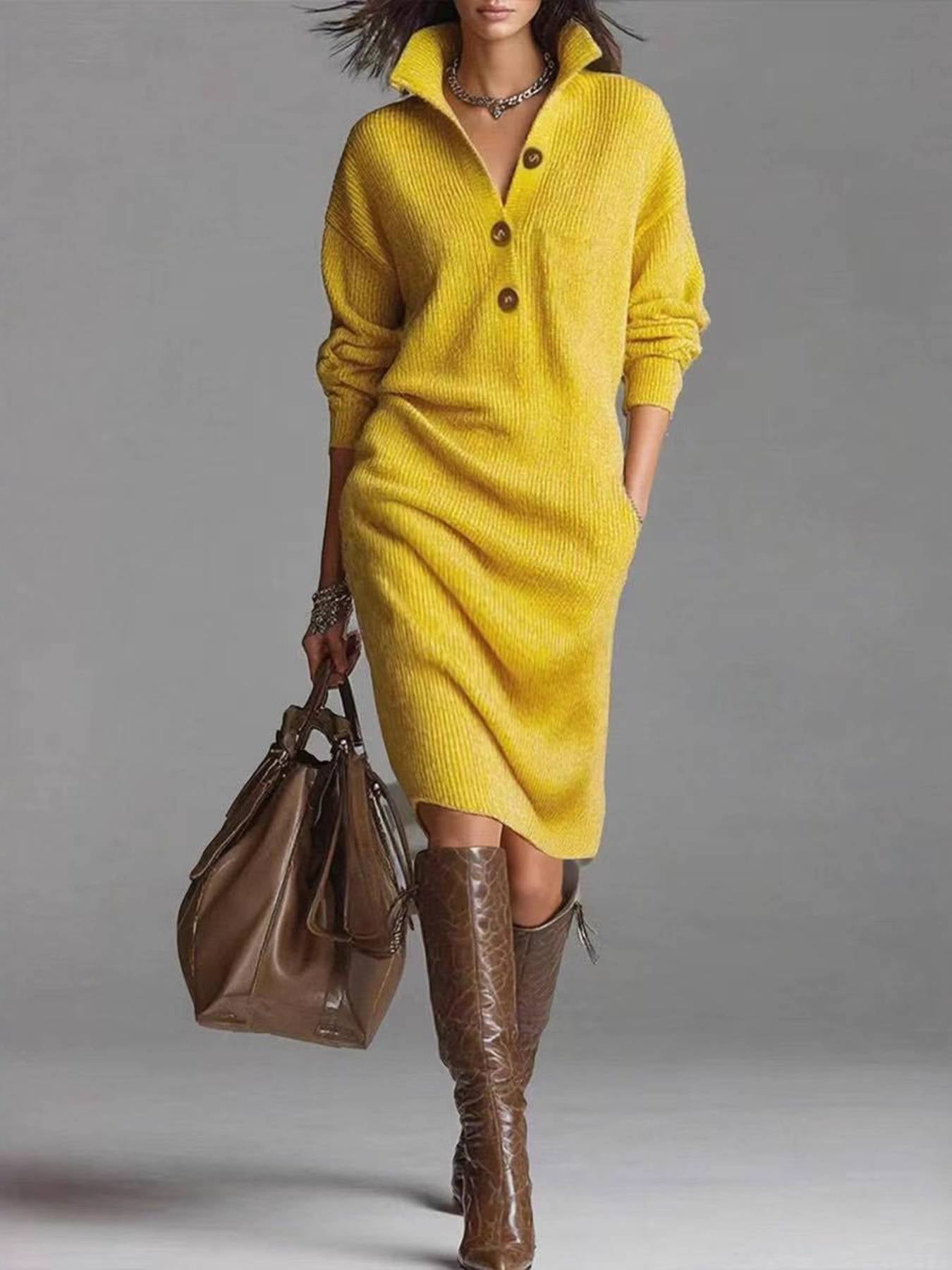 Kennedy | Raglan Sleeve Single-Breasted Dress