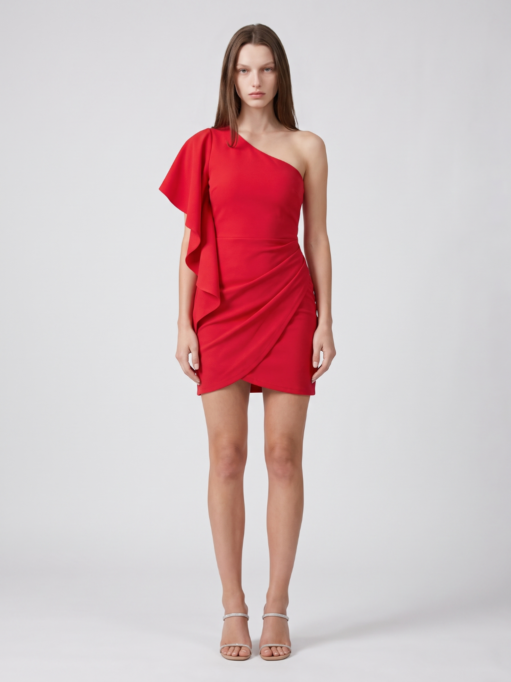 Vivienne | One Shoulder Ruffle Ruched Bodycon Mini Dress