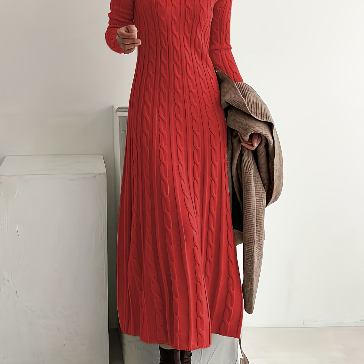 Rosalind | Long Knit Sweater Dress - view 13