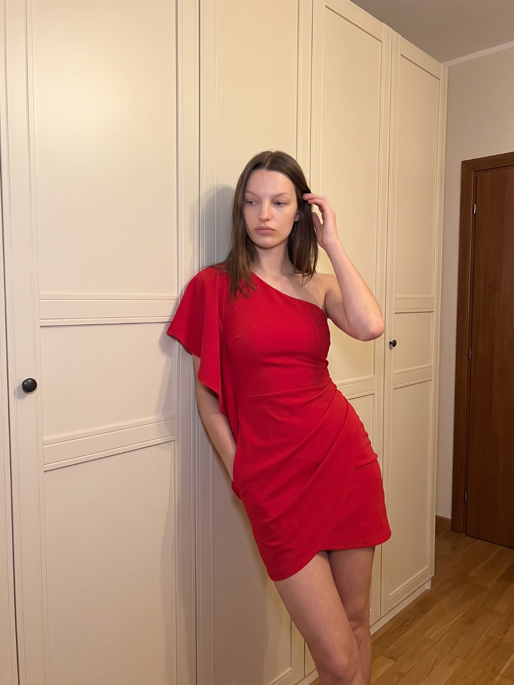 Vivienne | One Shoulder Ruffle Ruched Bodycon Mini Dress