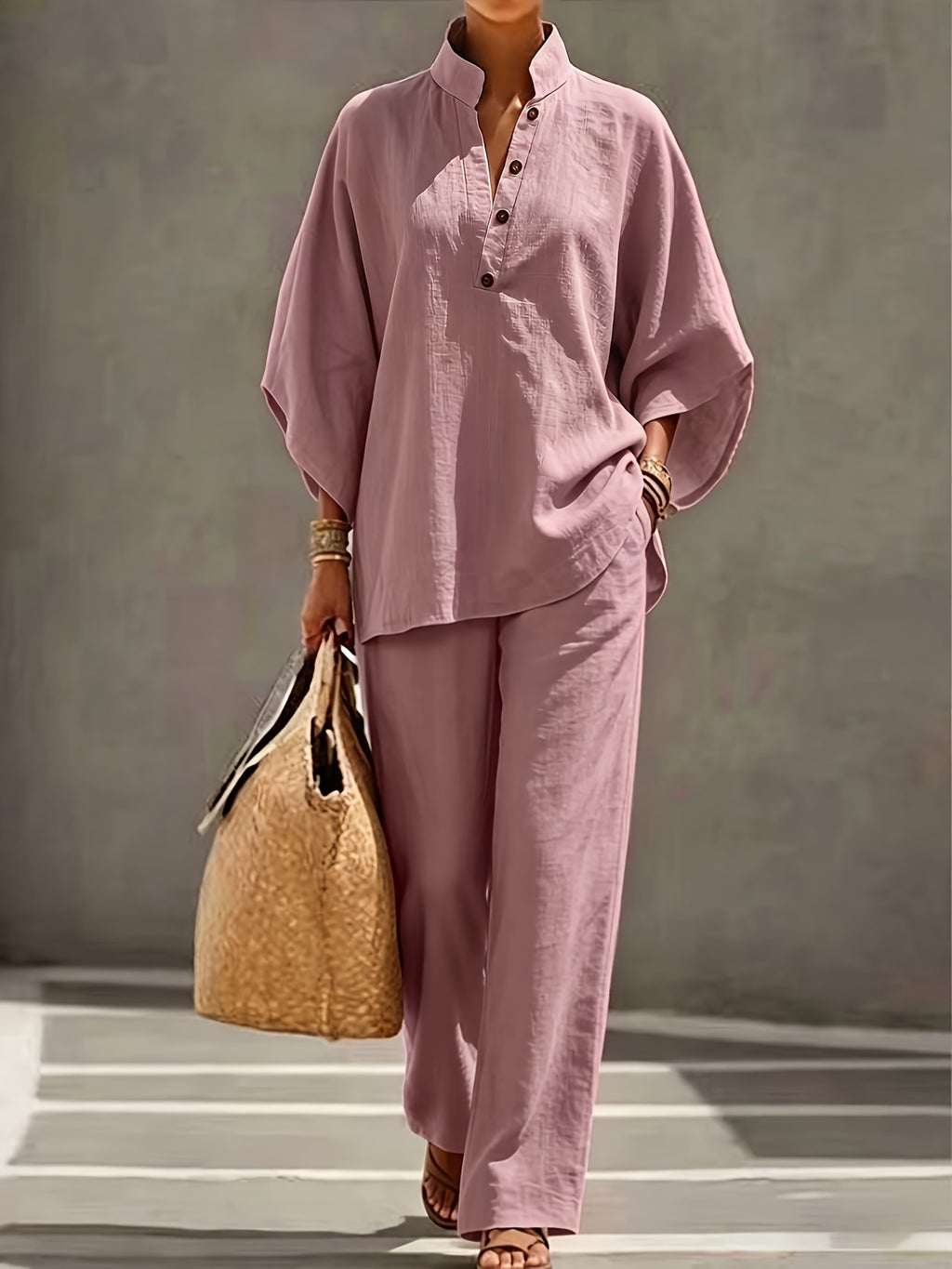 Rowan | Button Collar Two-Piece Set