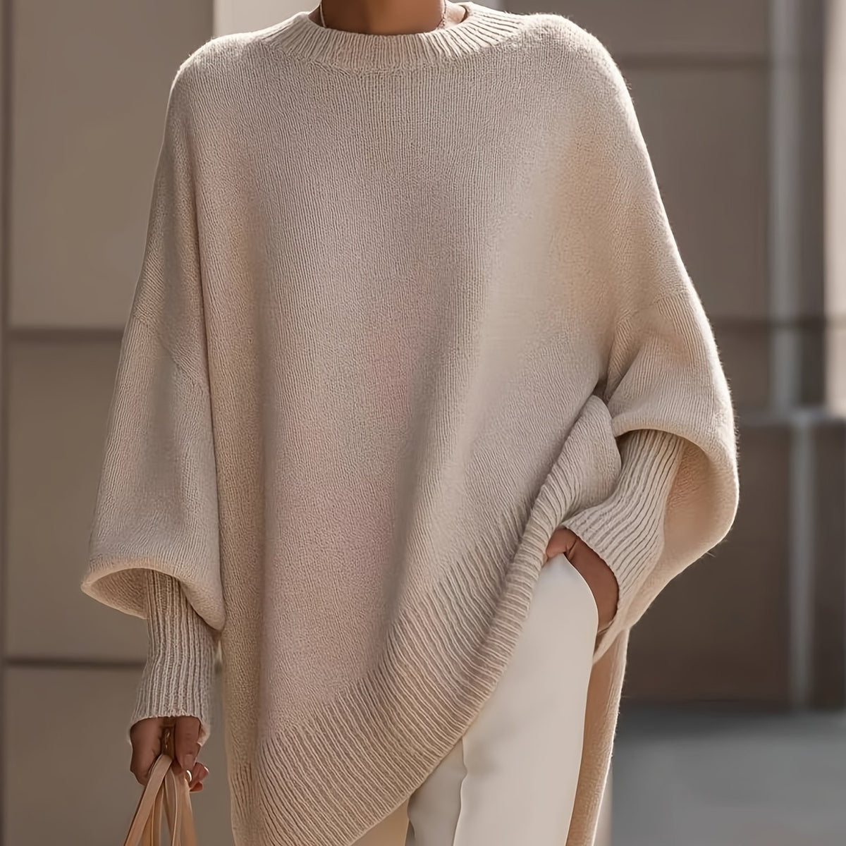Ottilie | Lantern Sleeve Slanted Hem Sweater - view 17