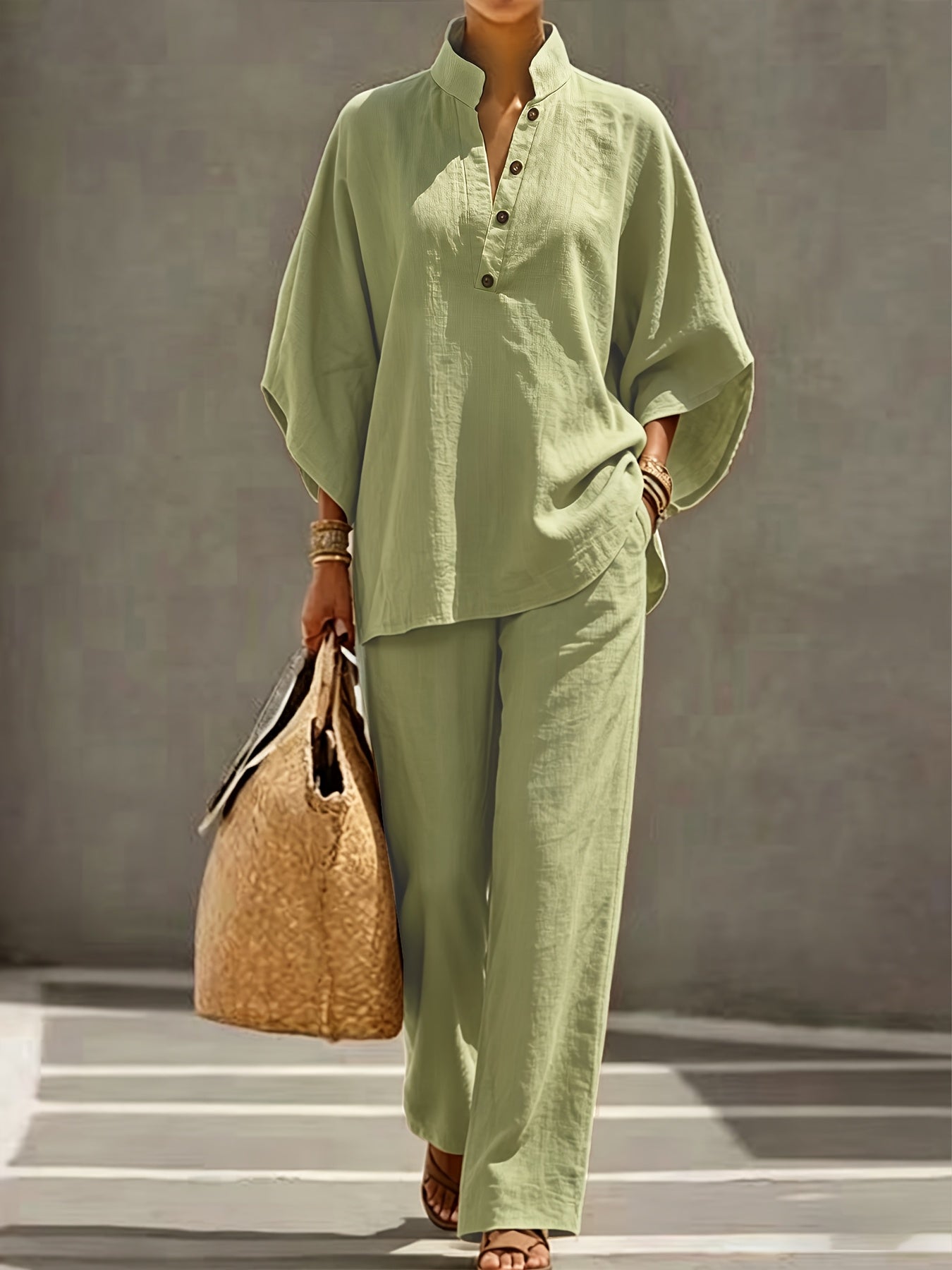Rowan | Button Collar Two-Piece Set