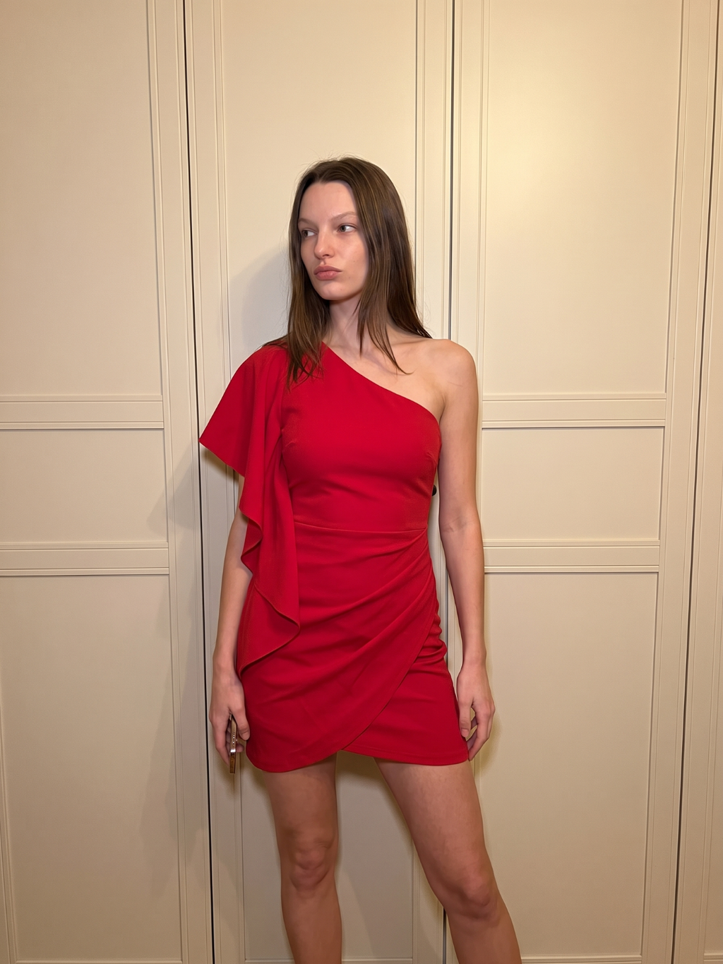 Vivienne | One Shoulder Ruffle Ruched Bodycon Mini Dress