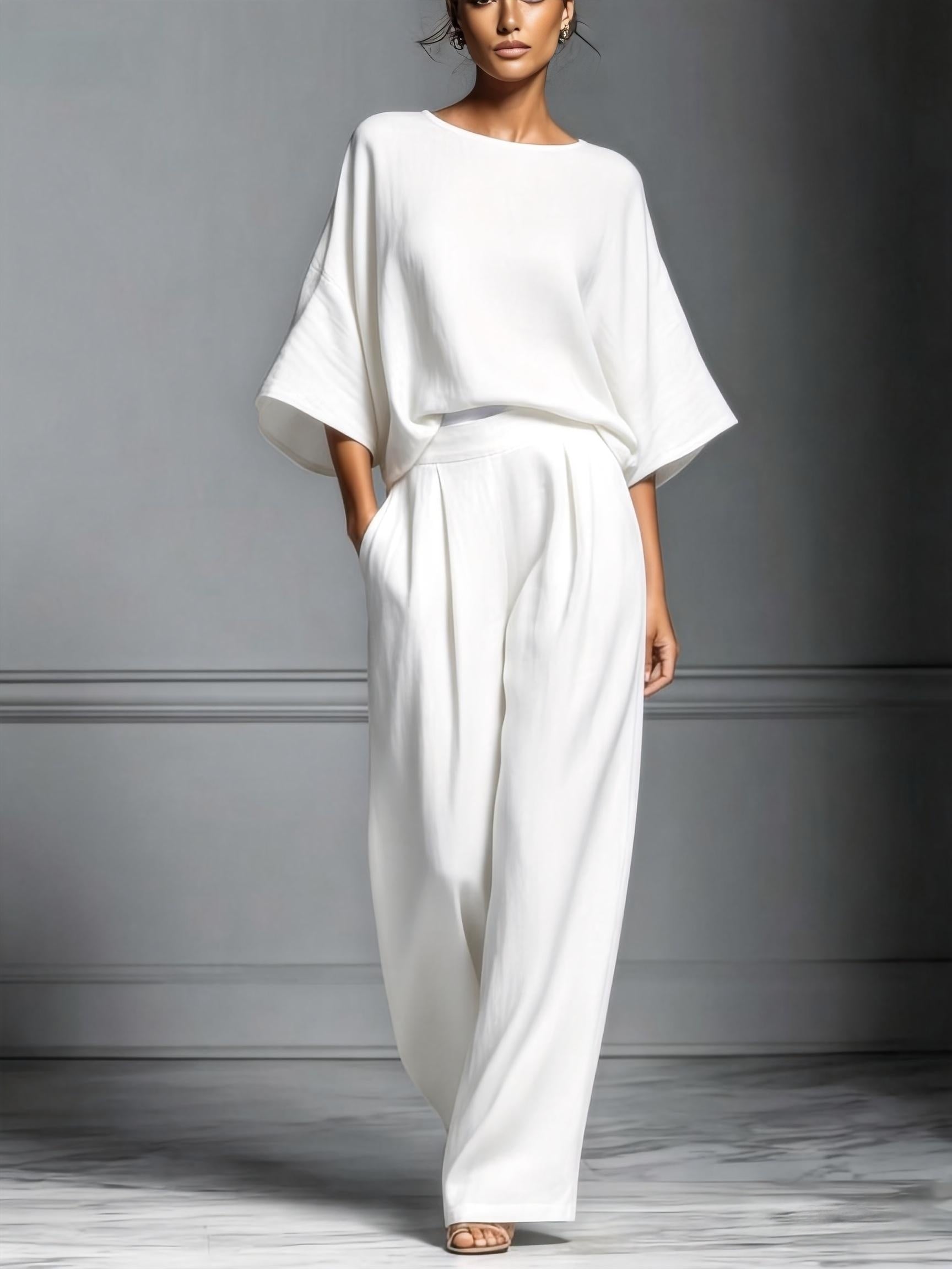 Gemma | Knit Pullover and Wide-Leg Pants Set