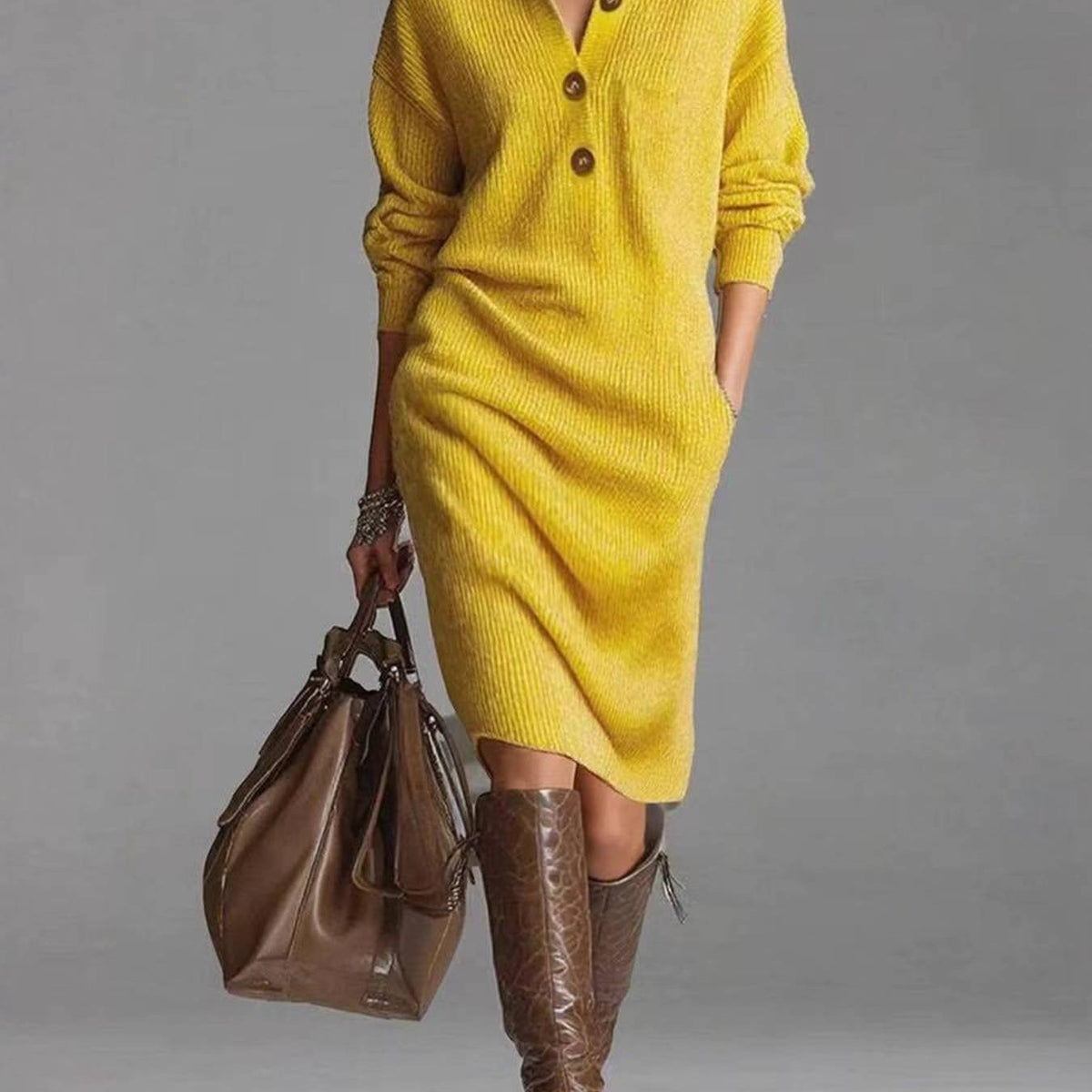 Kennedy | Raglan Sleeve Single-Breasted Dress