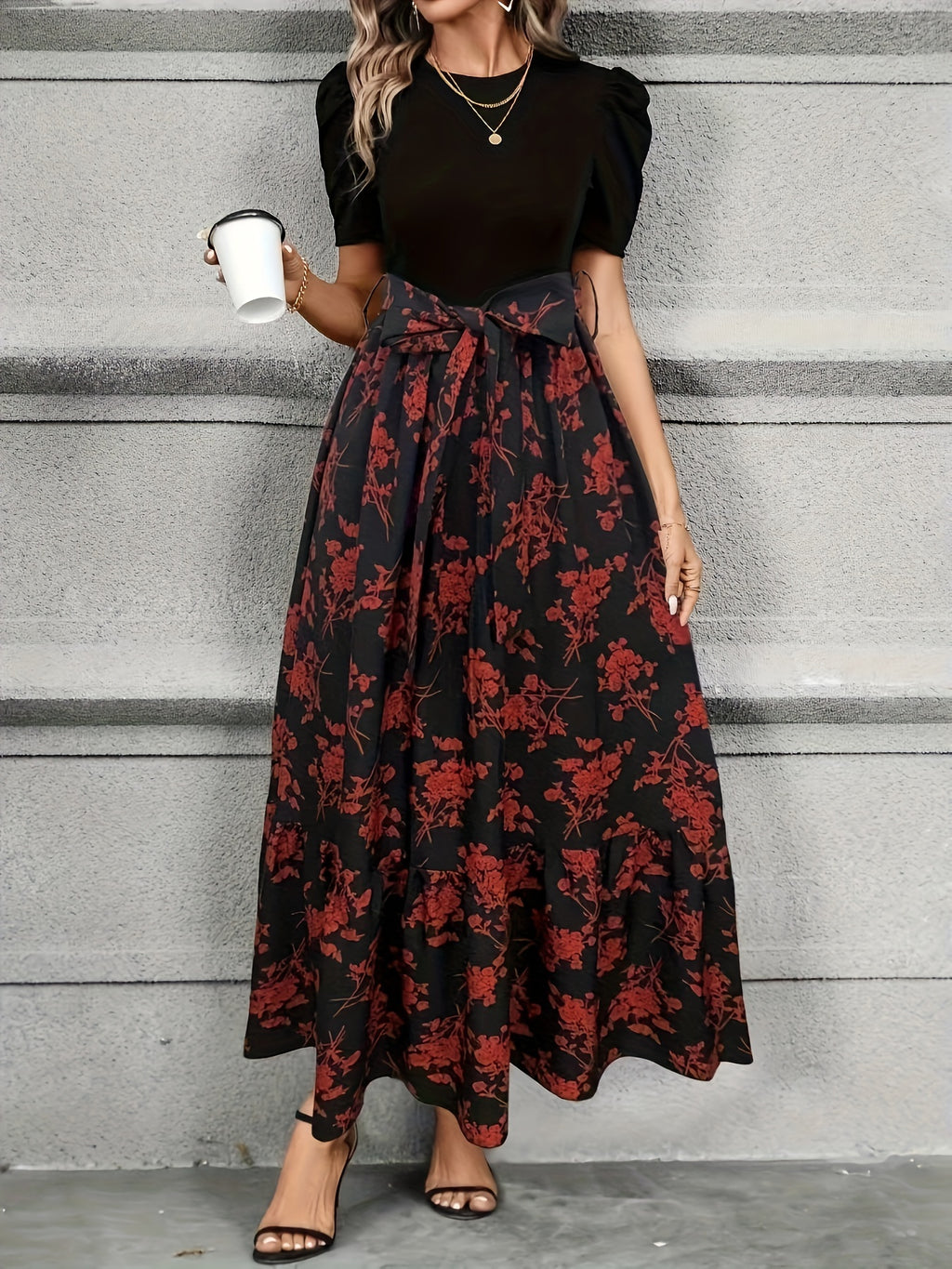 Emery | Long Sleeve A-Line Midi Dress