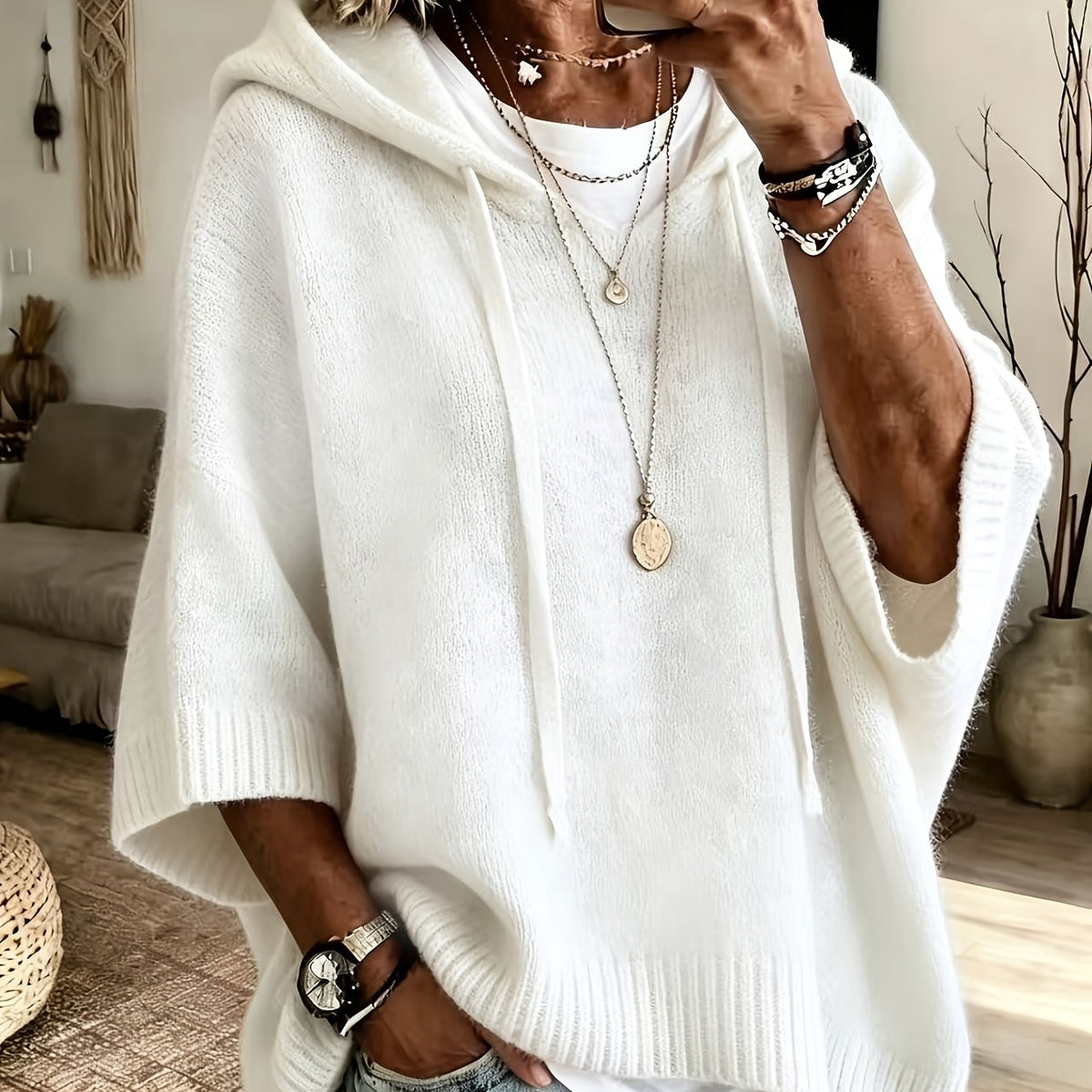 Rue | Drop Shoulder Drawstring Hoodie - view 16