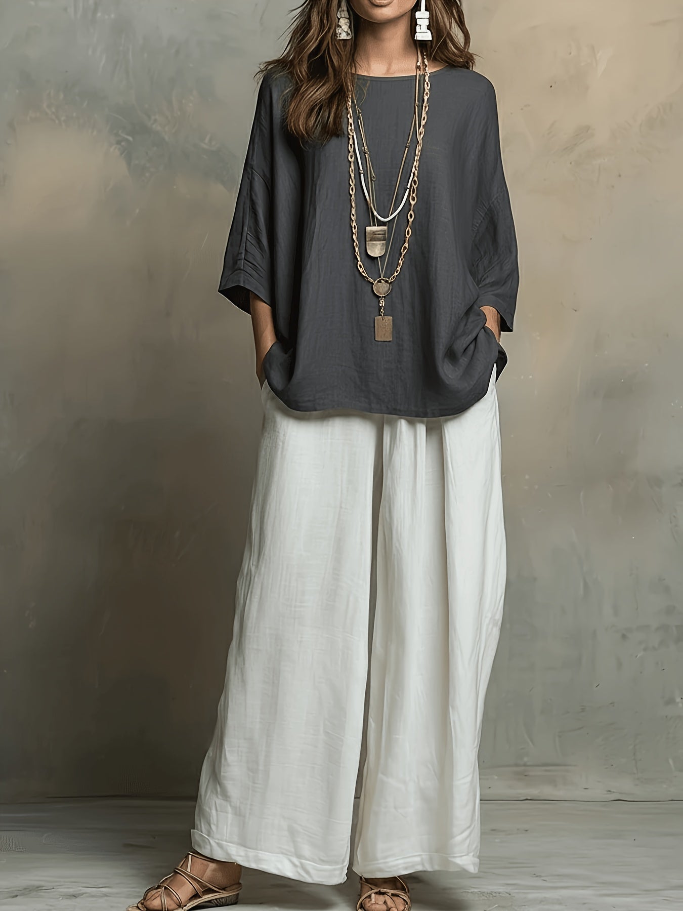 Ellery | Colour-Block Round Neck Two-Piece Set