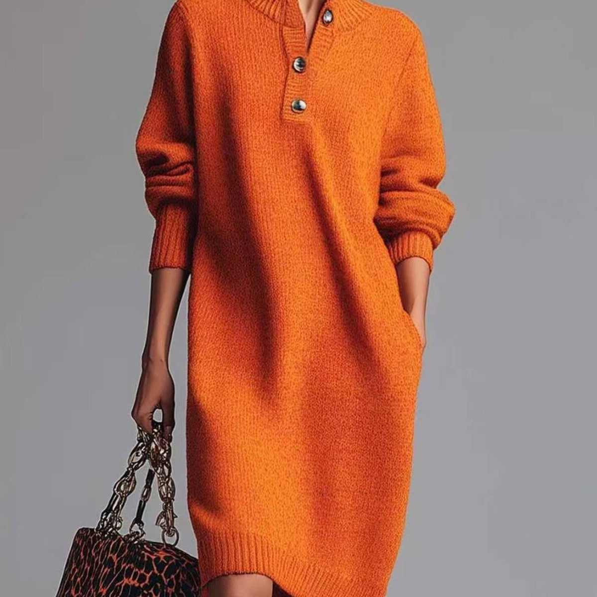 Kennedy | Raglan Sleeve Single-Breasted Dress