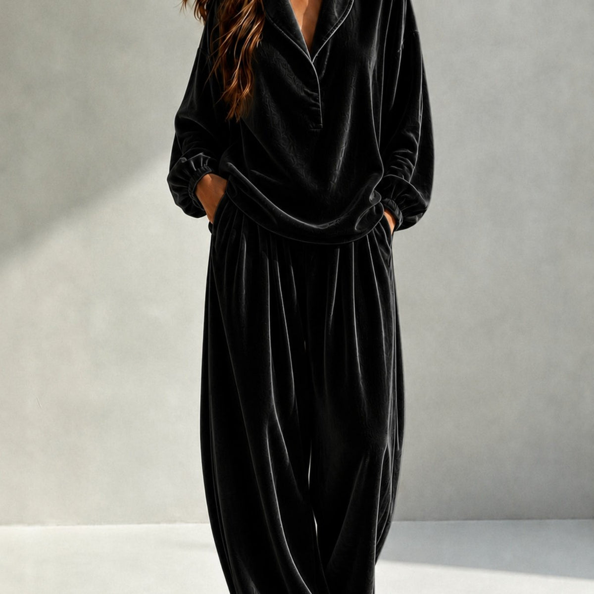 Hadley | Velvet Lapel Top and Trousers Set
