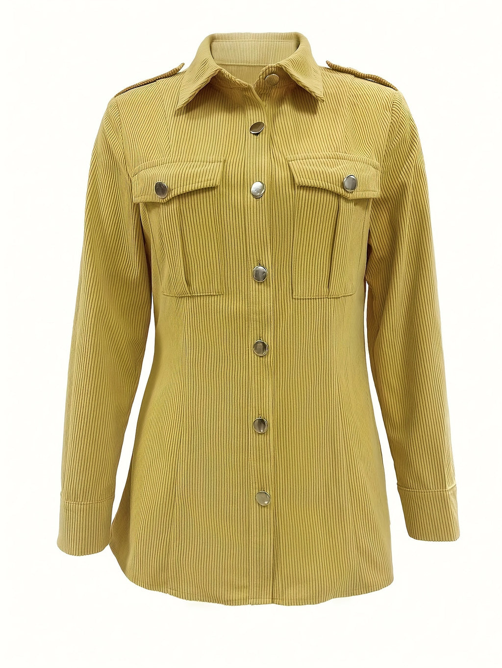 Saskia | Corduroy Lapel Pocket Shirt Jacket - view 5