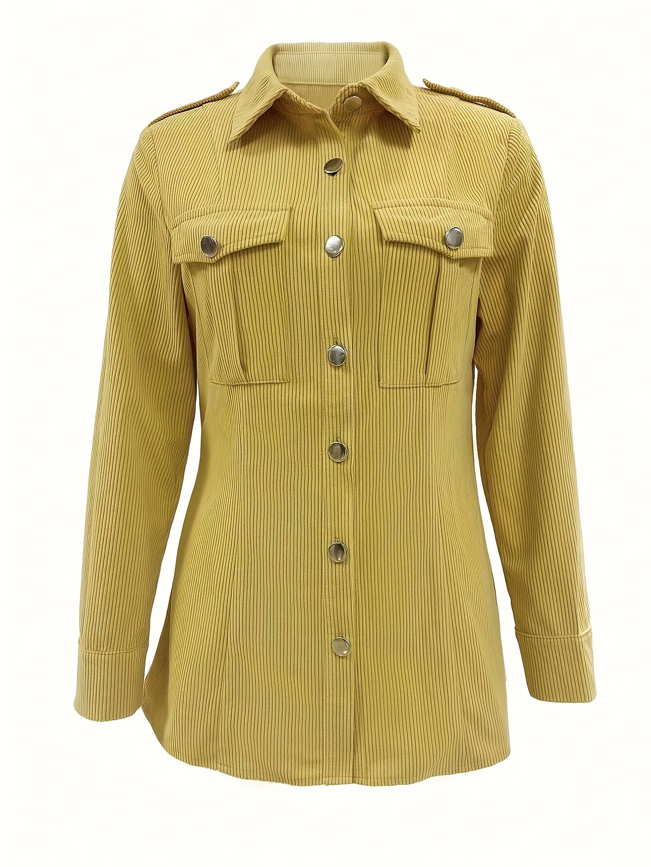 Saskia | Corduroy Lapel Pocket Shirt Jacket - view 5