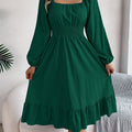Lennon | Square Neck Waist-Cinching A-Line Dress