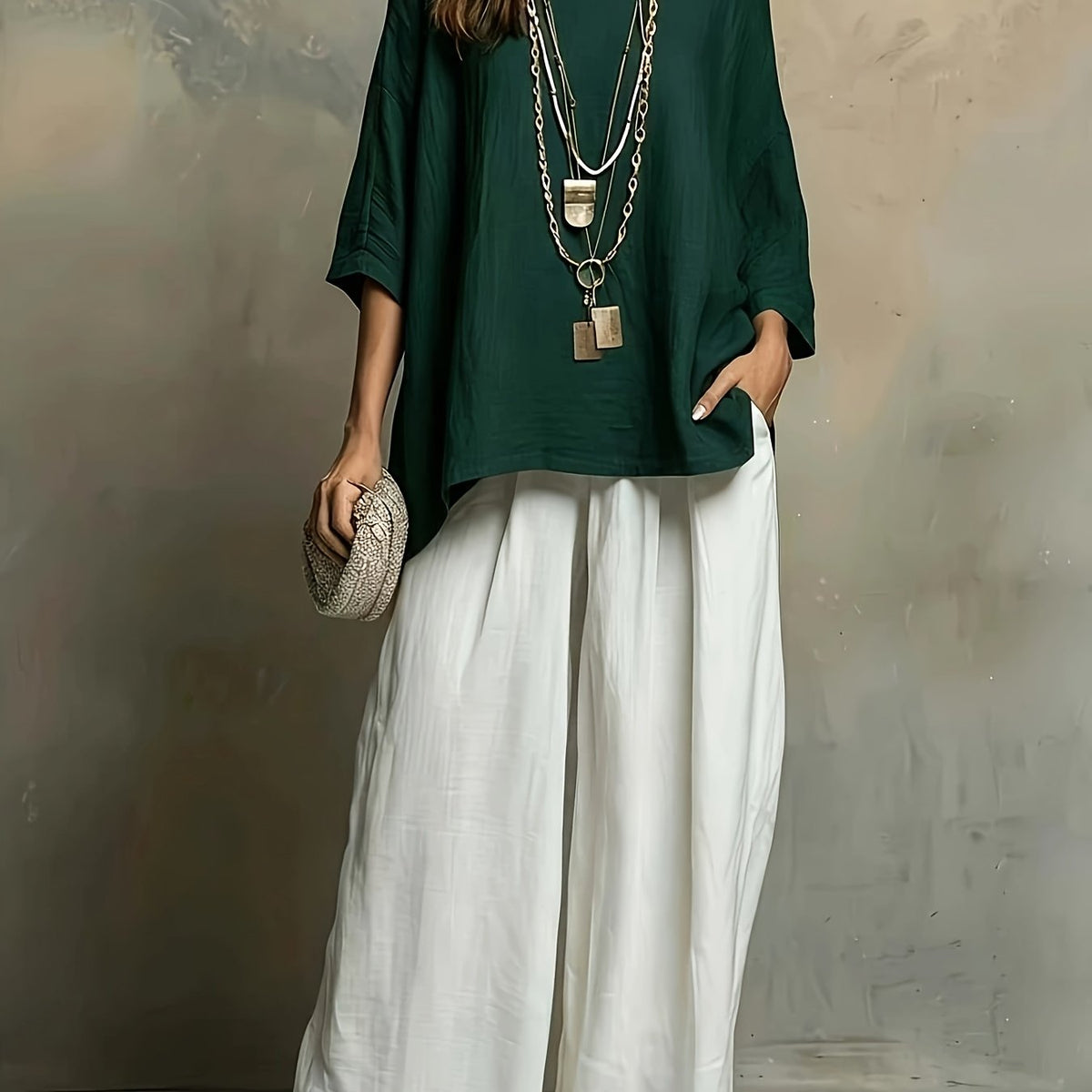 Ellery | Colour-Block Round Neck Two-Piece Set